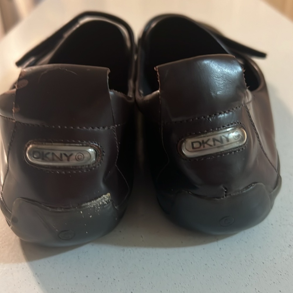 DKNY Brown leather loafers 8.5
